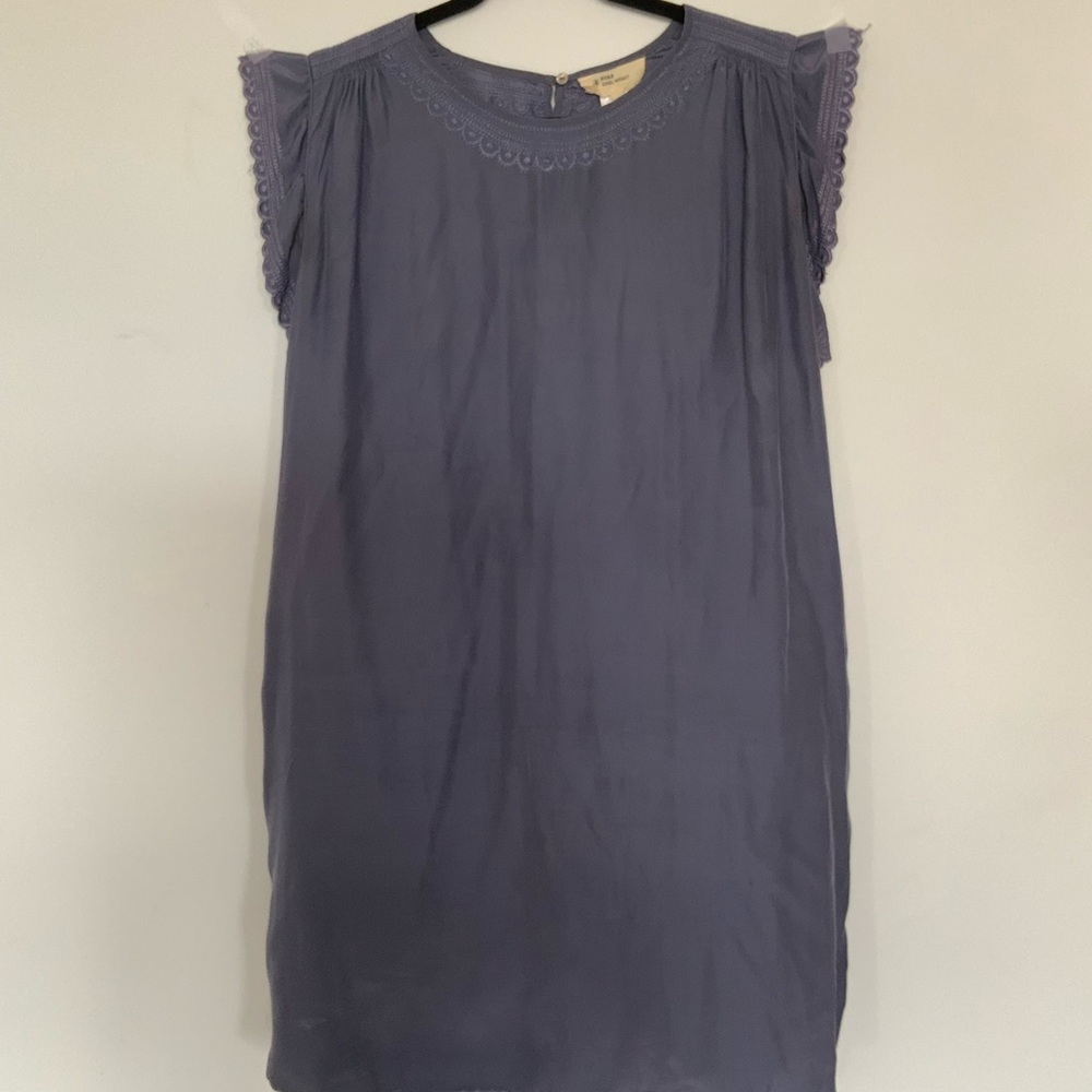100 % SILK Isabel Marant Gray Sheath Mini Dress with Flutter Cap Sleeves